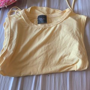 Yellow scrunch up tank top